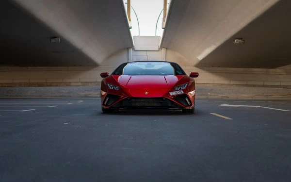  Maroon Lamborghini Huracan Evo Spyder Photo 3